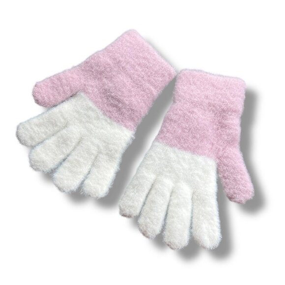 Hello Kitty Pink & White Fuzzy Gloves - Picture 3 of 3